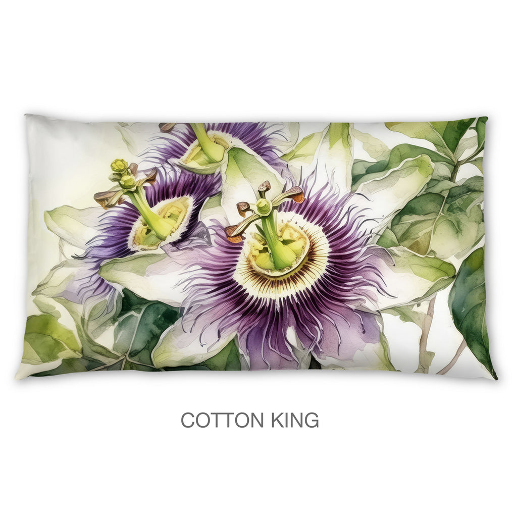 Floral Sham in Cotton or Polyester, Passionflower