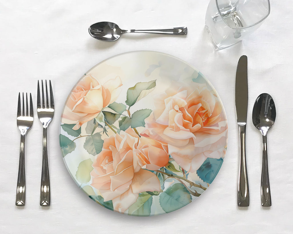 Floral Dinnerware, Peach Roses