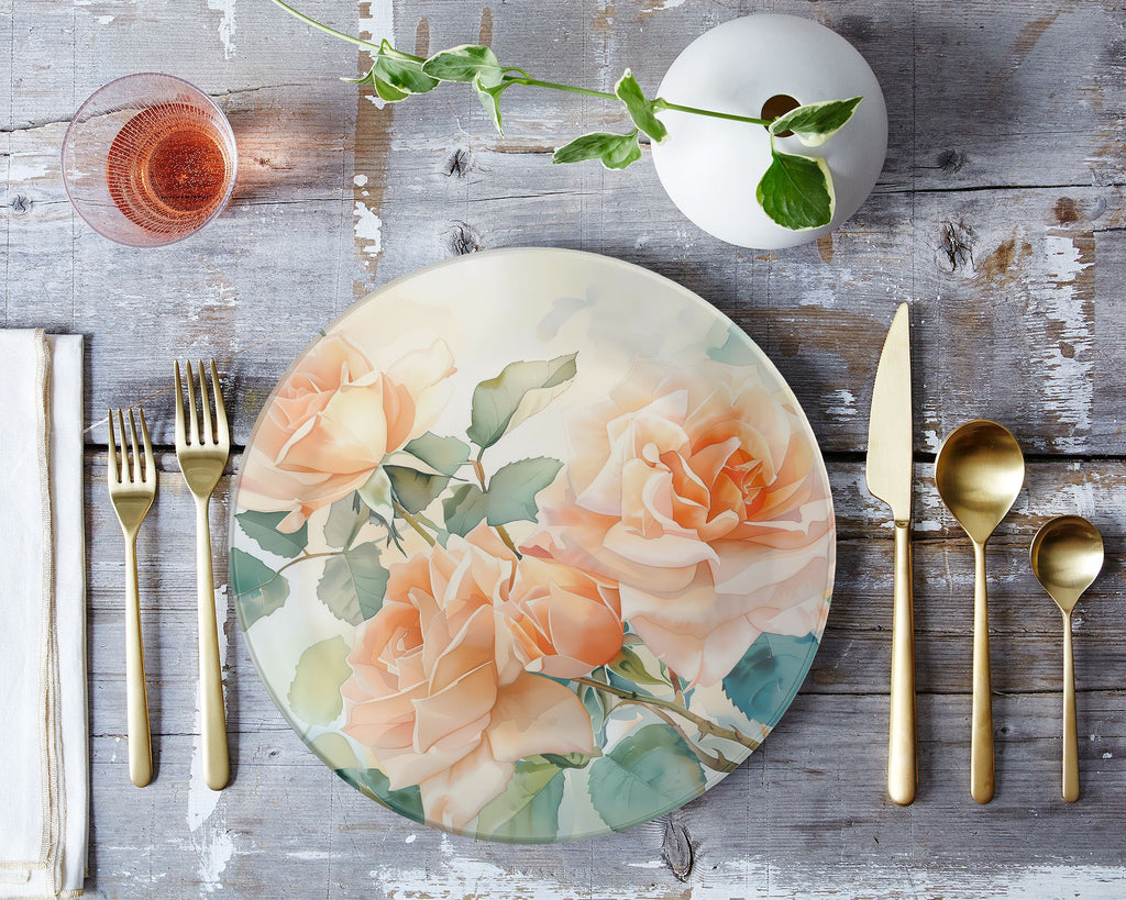 Floral Dinnerware, Peach Roses