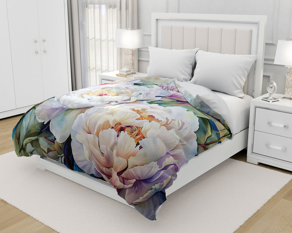Floral Duvet Cover, Peonies