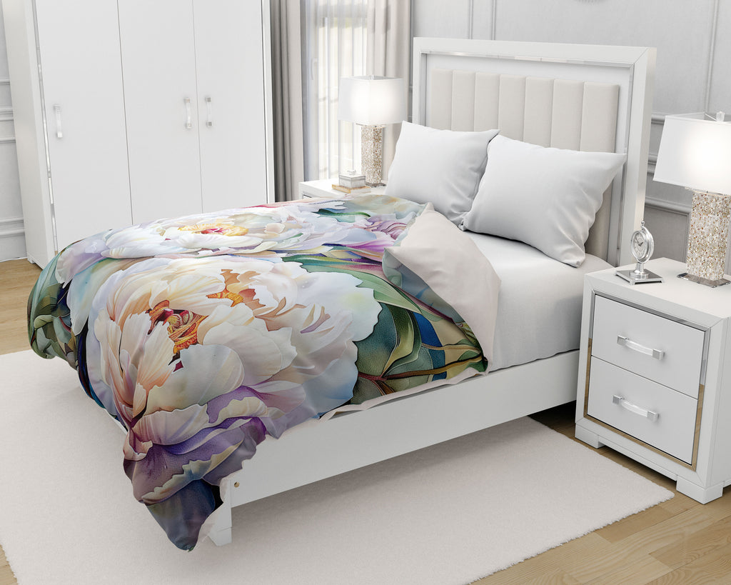 Floral Duvet Cover, Peonies
