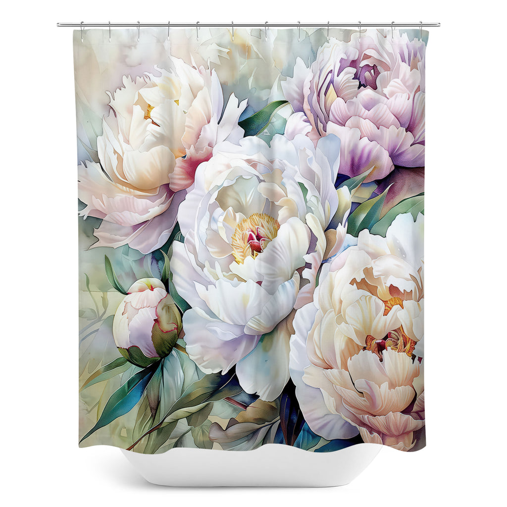 Floral Shower Curtain, Peonies