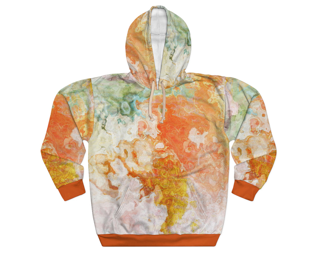 Abstract Art Fleece Pullover Hoodie, Contemporary Design, Unisex Sizes