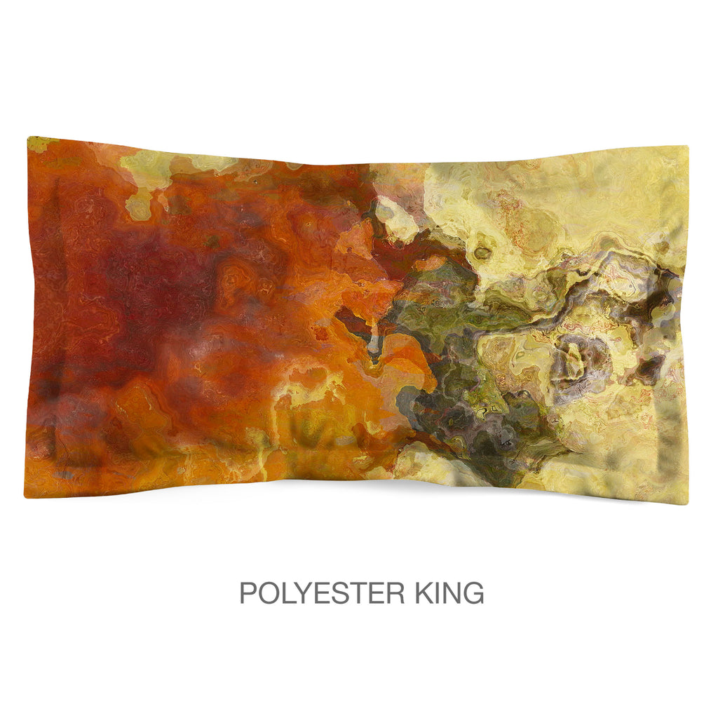 Abstract Shams in Cotton or Polyester, Persimmon