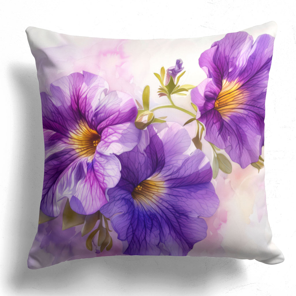 Floral Pillow Cover, Petunias