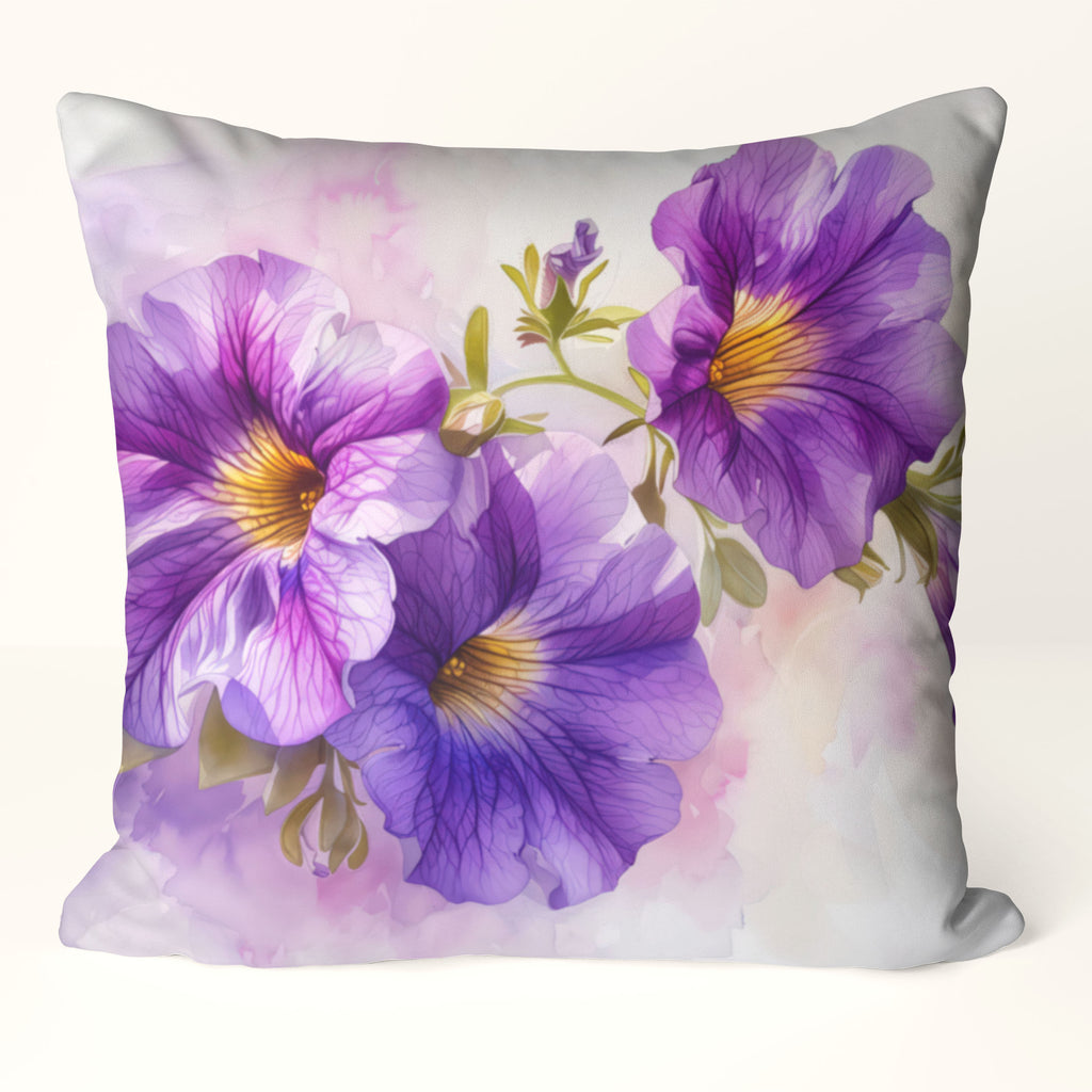 Floral Pillow Cover, Petunias