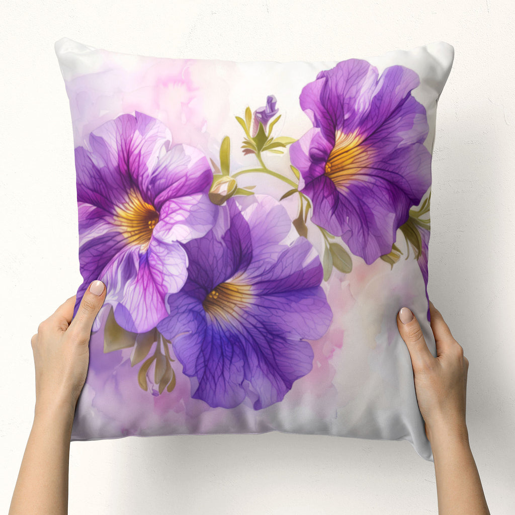 Floral Pillow Cover, Petunias
