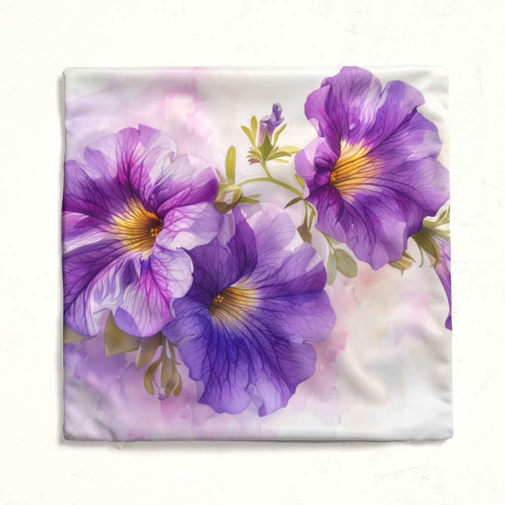 Floral Pillow Cover, Petunias