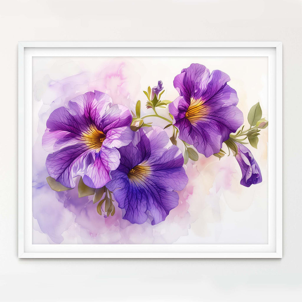 Floral Art Paper Print, Petunias