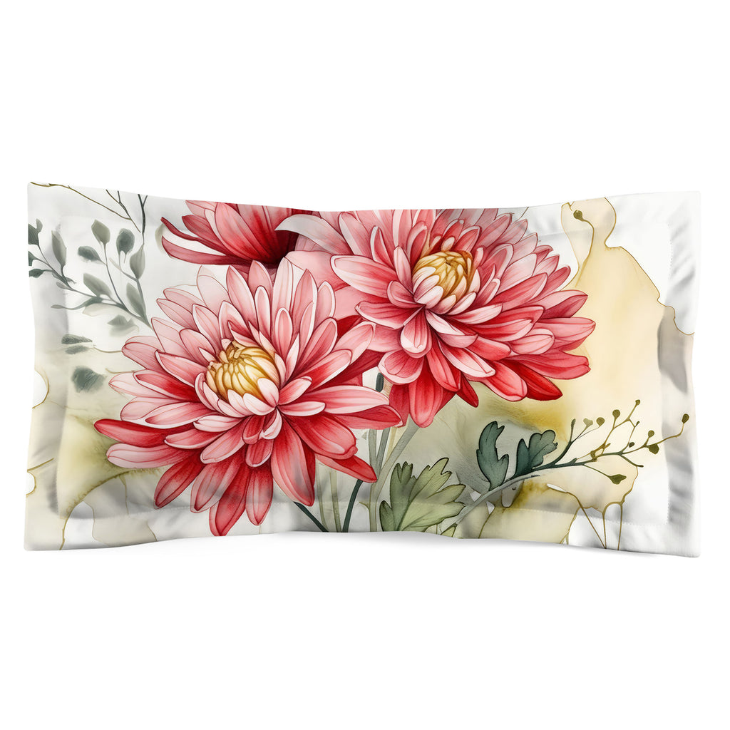 Floral Sham, Pink Chrysanthemum 