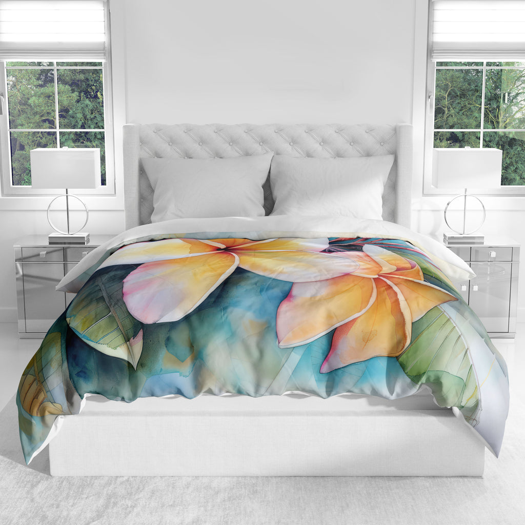 Floral Duvet Covers, Plumeria Frangipani