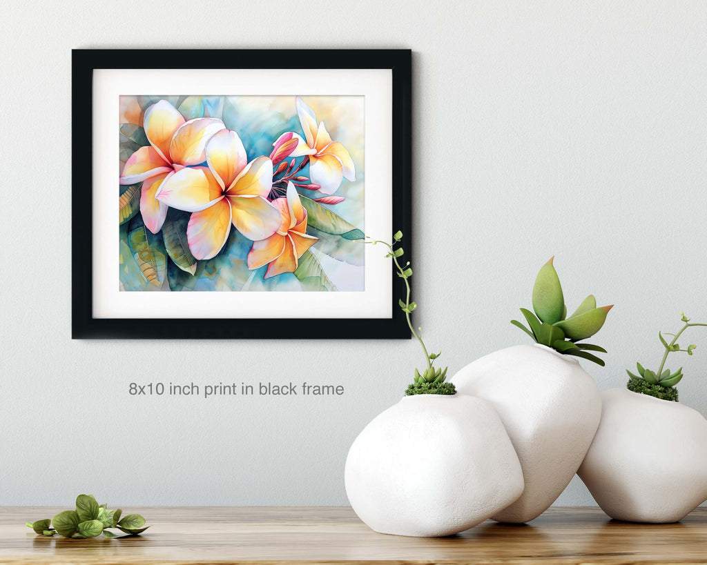 Floral Art Paper Print, Plumeria Frangipani
