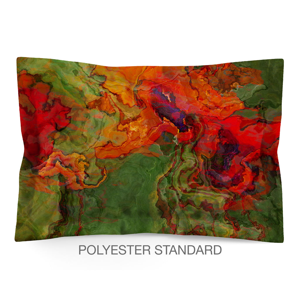 Abstract Shams in Cotton or Polyester, Poppies