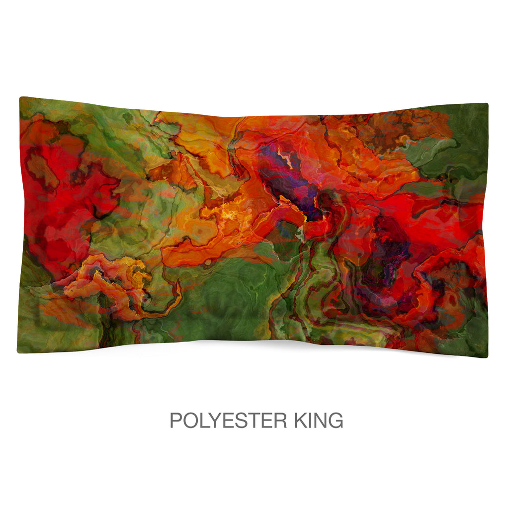 Abstract Shams in Cotton or Polyester, Poppies