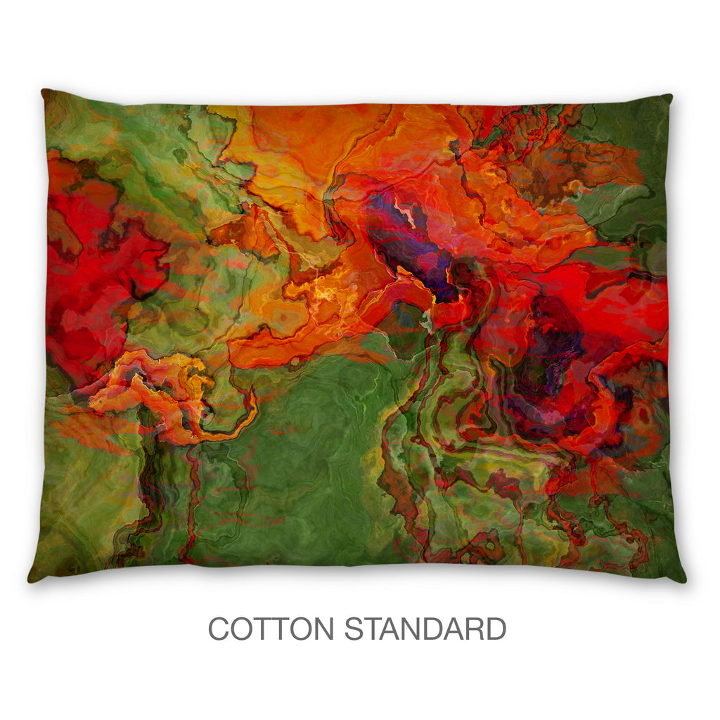 Abstract Shams in Cotton or Polyester, Poppies