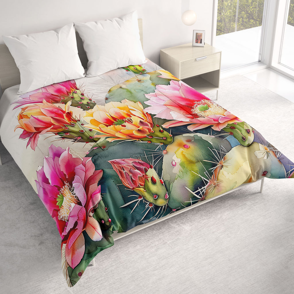 Floral Comforter, Prickly Pear