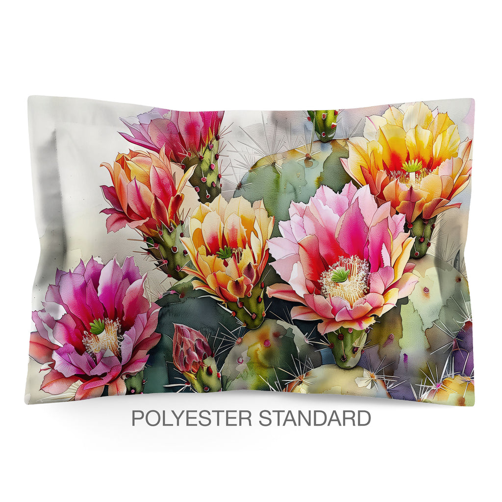 Floral Sham in Cotton or Polyester, Prickly Pear