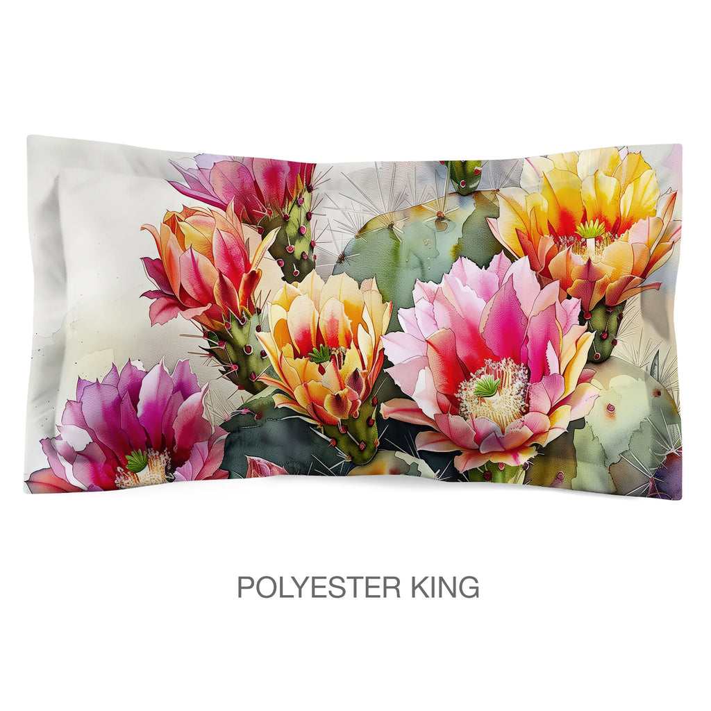 Floral Sham in Cotton or Polyester, Prickly Pear