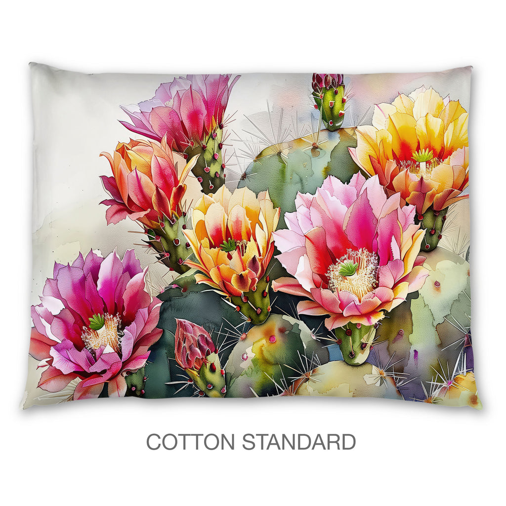 Floral Sham in Cotton or Polyester, Prickly Pear