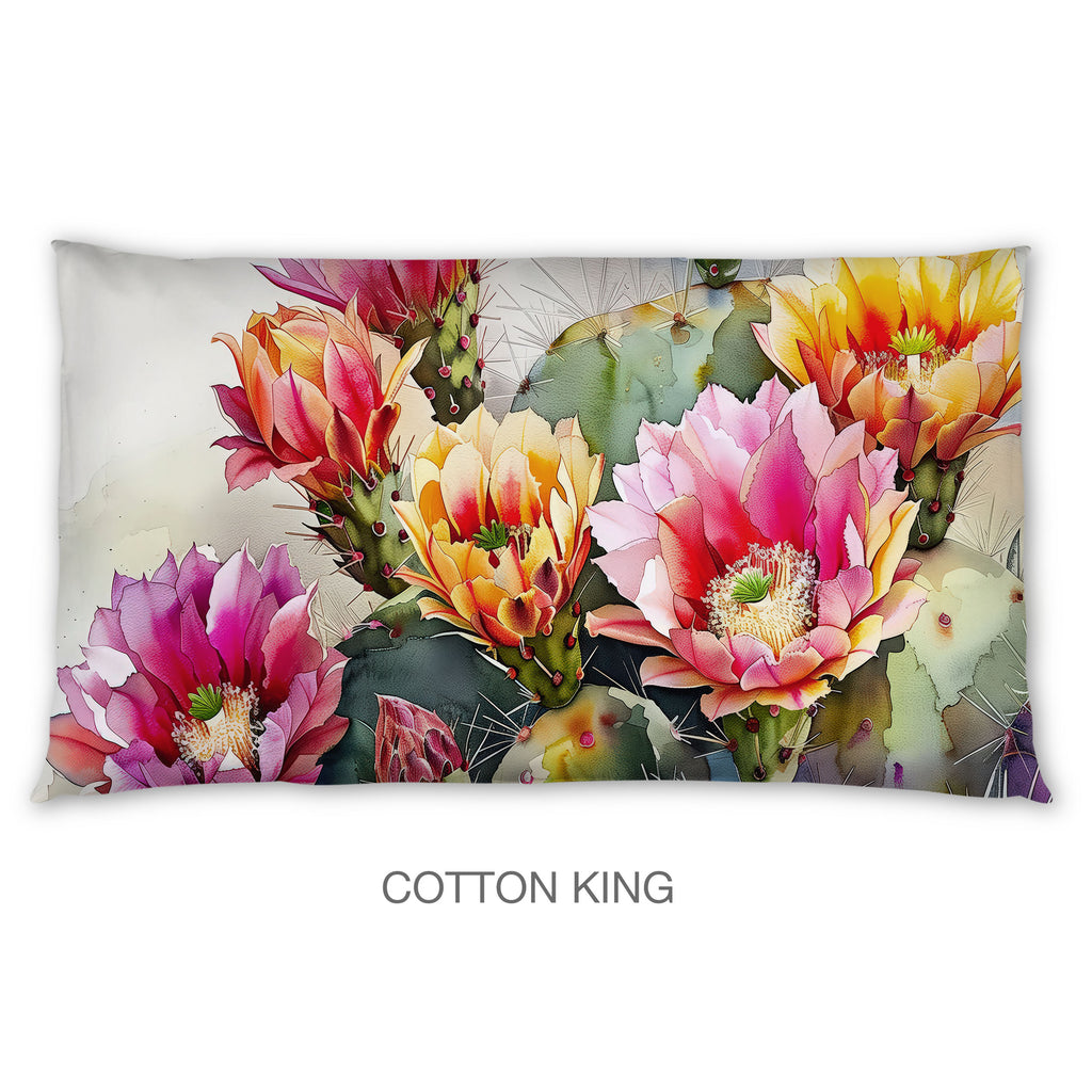 Floral Sham in Cotton or Polyester, Prickly Pear