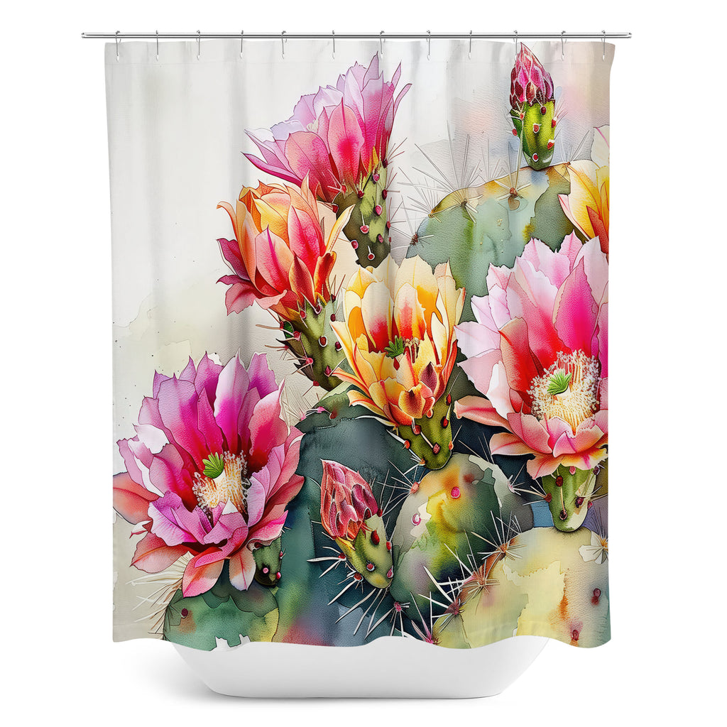 Floral Shower Curtain, Prickly Pear