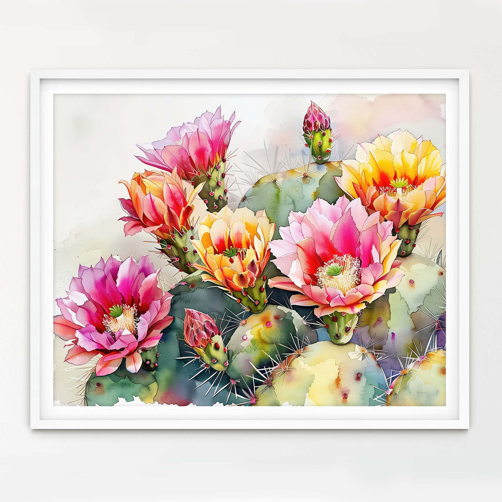 Floral Art Paper Print, Prickly Pear