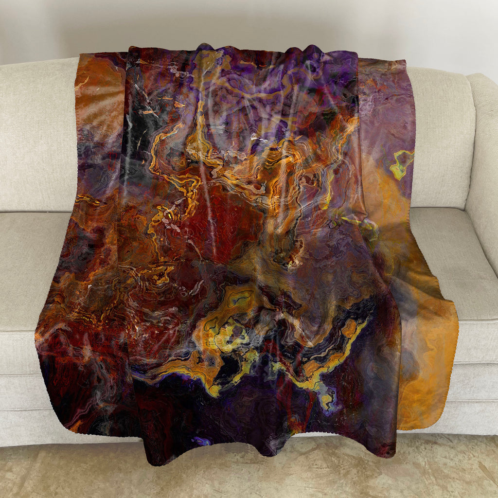 Abstract Art Blanket Throw, 50x60 and 60x80 Sherpa Fleece, Warm Cuddly