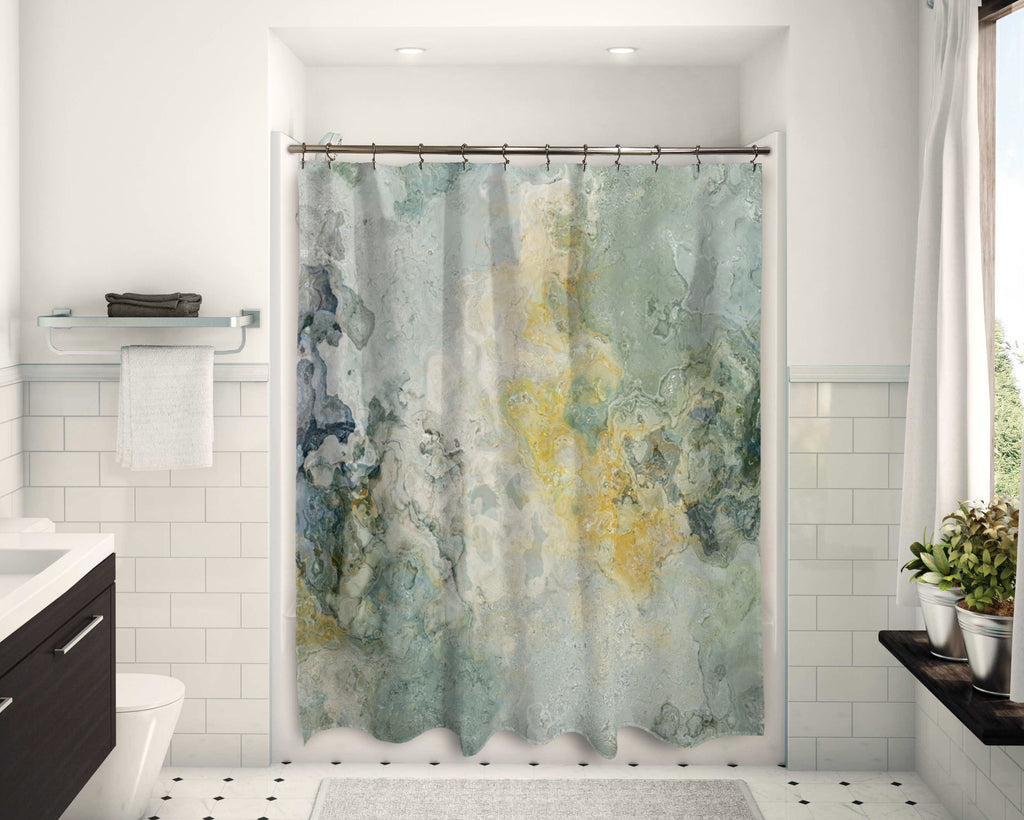 Abstract Shower Curtain, Sage Lake