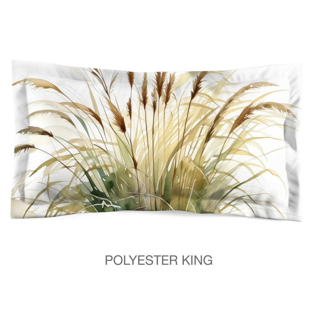 Floral Sham in Cotton or Polyester, Sea Oats