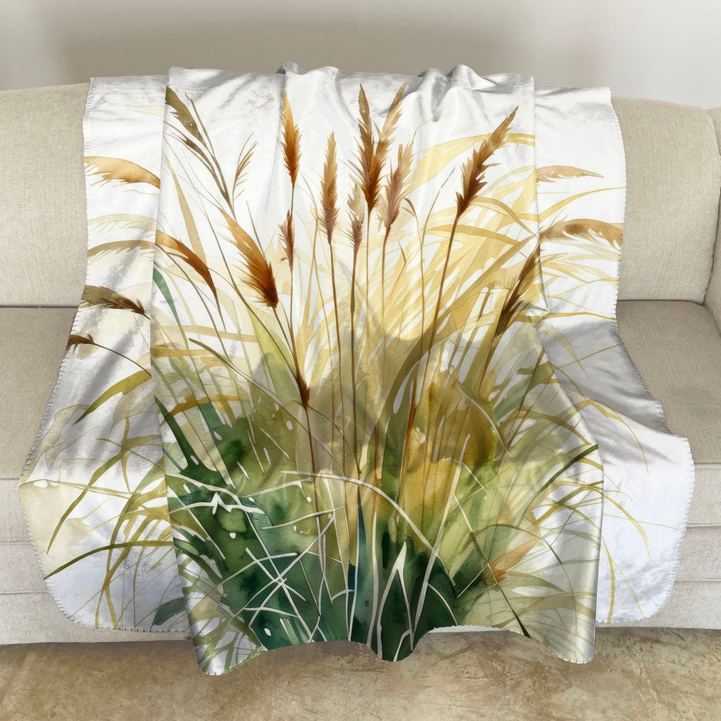 Floral Sherpa Fleece Throw, Sea Oats
