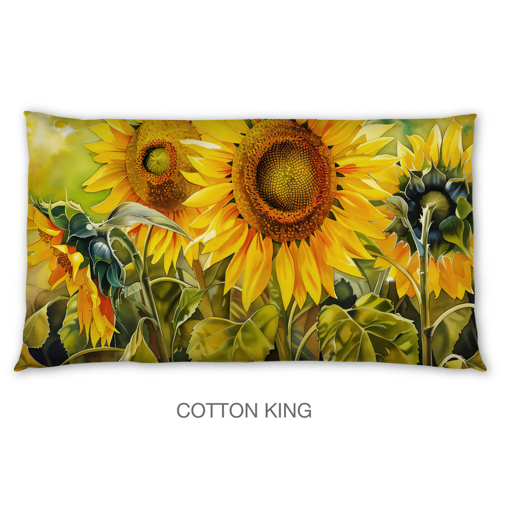 Floral Sham in Cotton or Polyester, Sunflower