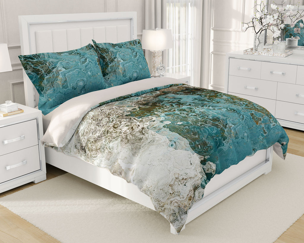 King, Queen or Twin Duvet Cover, Teal Aesthetic