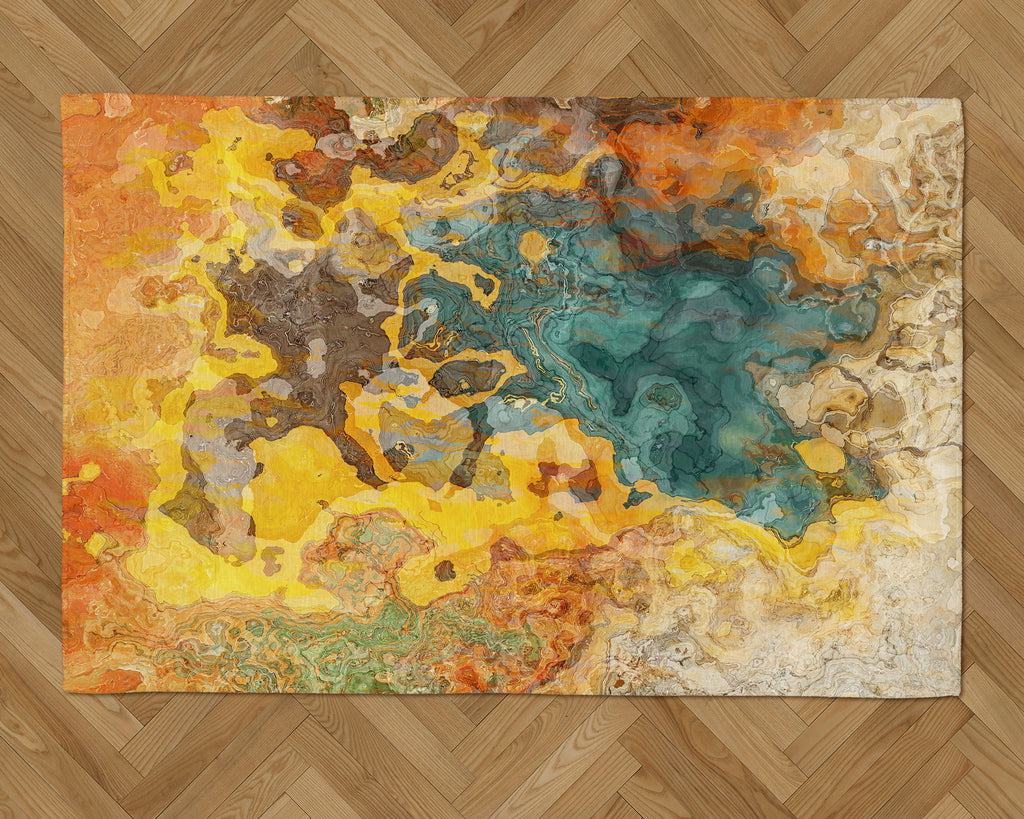 Area Rug with Abstract Art, 2x3 to 5x7, Contemporary Durable Floor Art