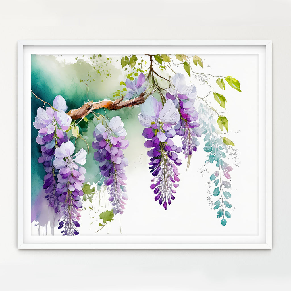 Floral Art Paper Print, Wisteria