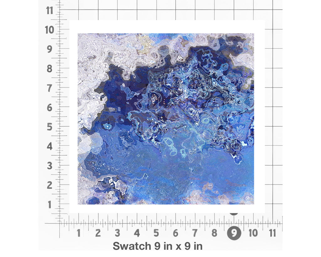 Abstract Fabric by the Yard, Blue Stone