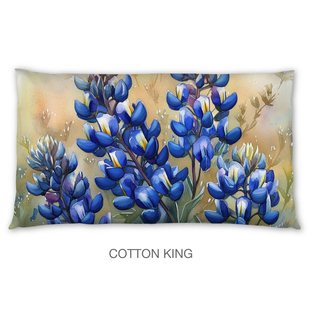 Floral Sham in Cotton or Polyester, Bluebonnets