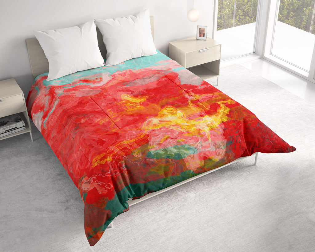 Abstract Art Comforter, All Season Quilt Bedding, Art Bedspread