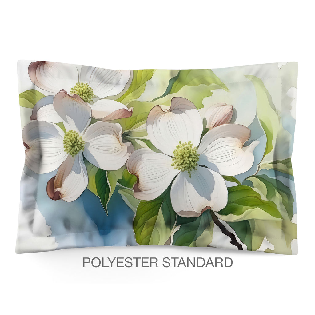 Floral Sham in Cotton or Polyester, Dogwood