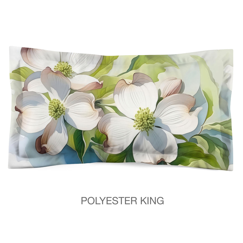 Floral Sham in Cotton or Polyester, Dogwood