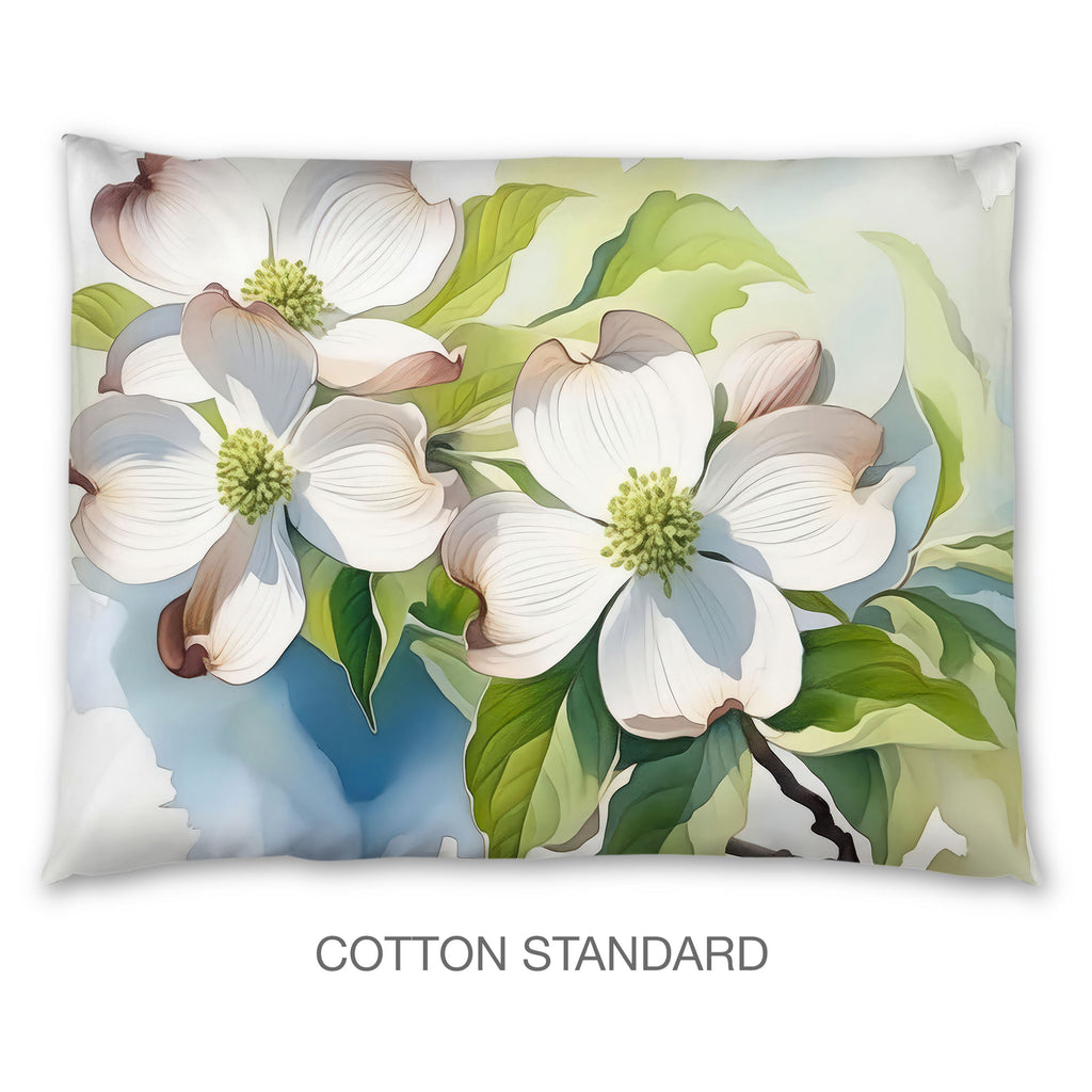 Floral Sham in Cotton or Polyester, Dogwood