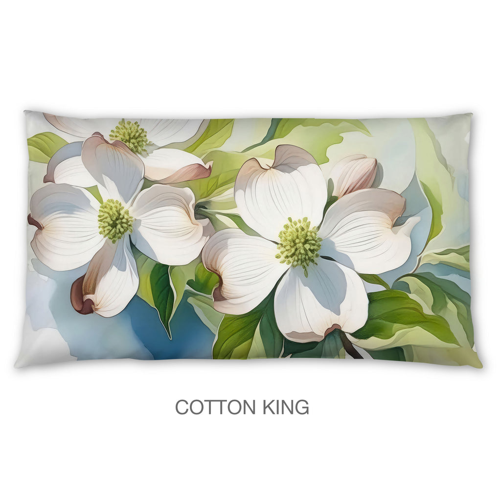 Floral Sham in Cotton or Polyester, Dogwood
