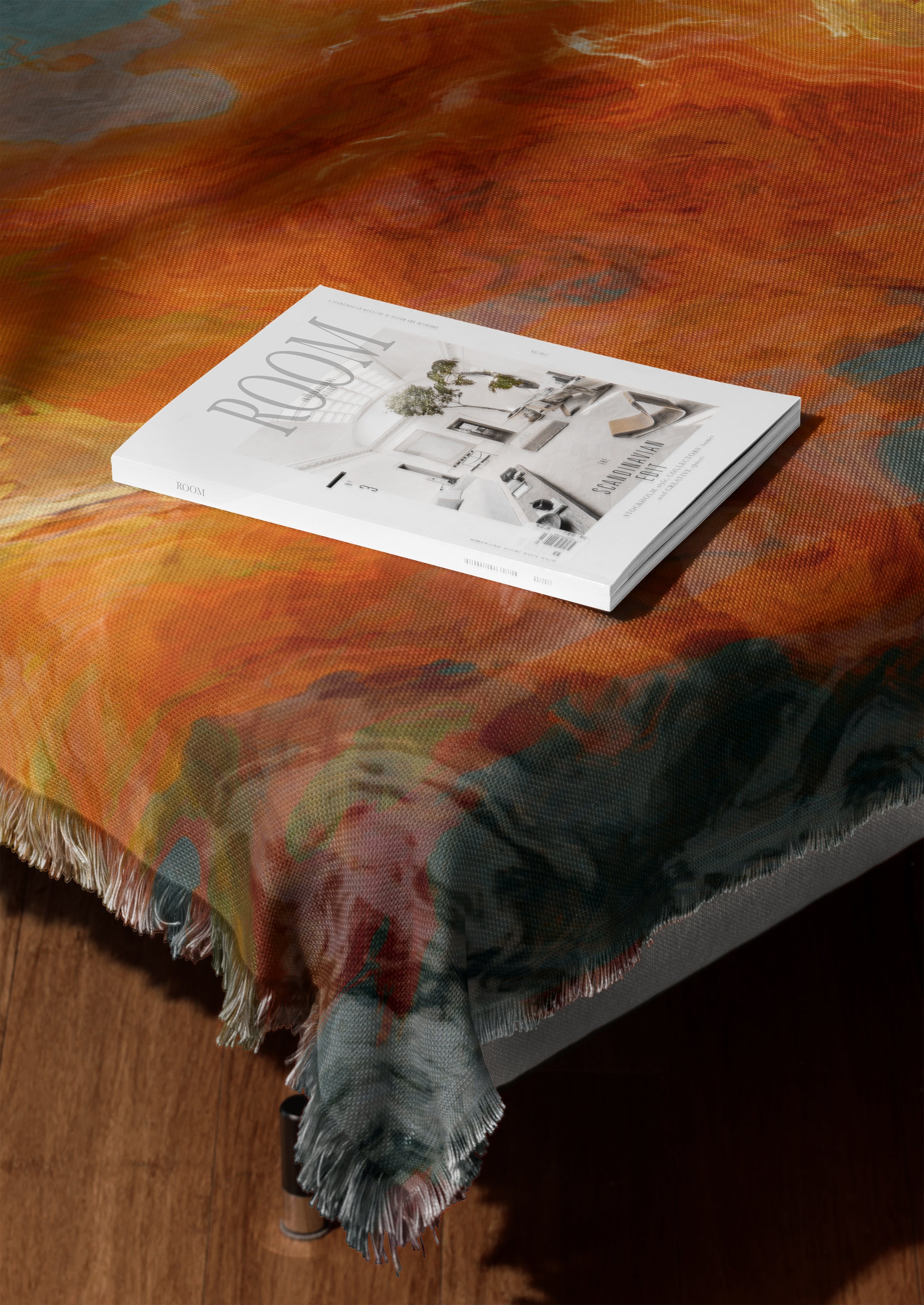 Abstract Art Coverlet, Fringed Woven Blanket, Contemporary Bedspread ...