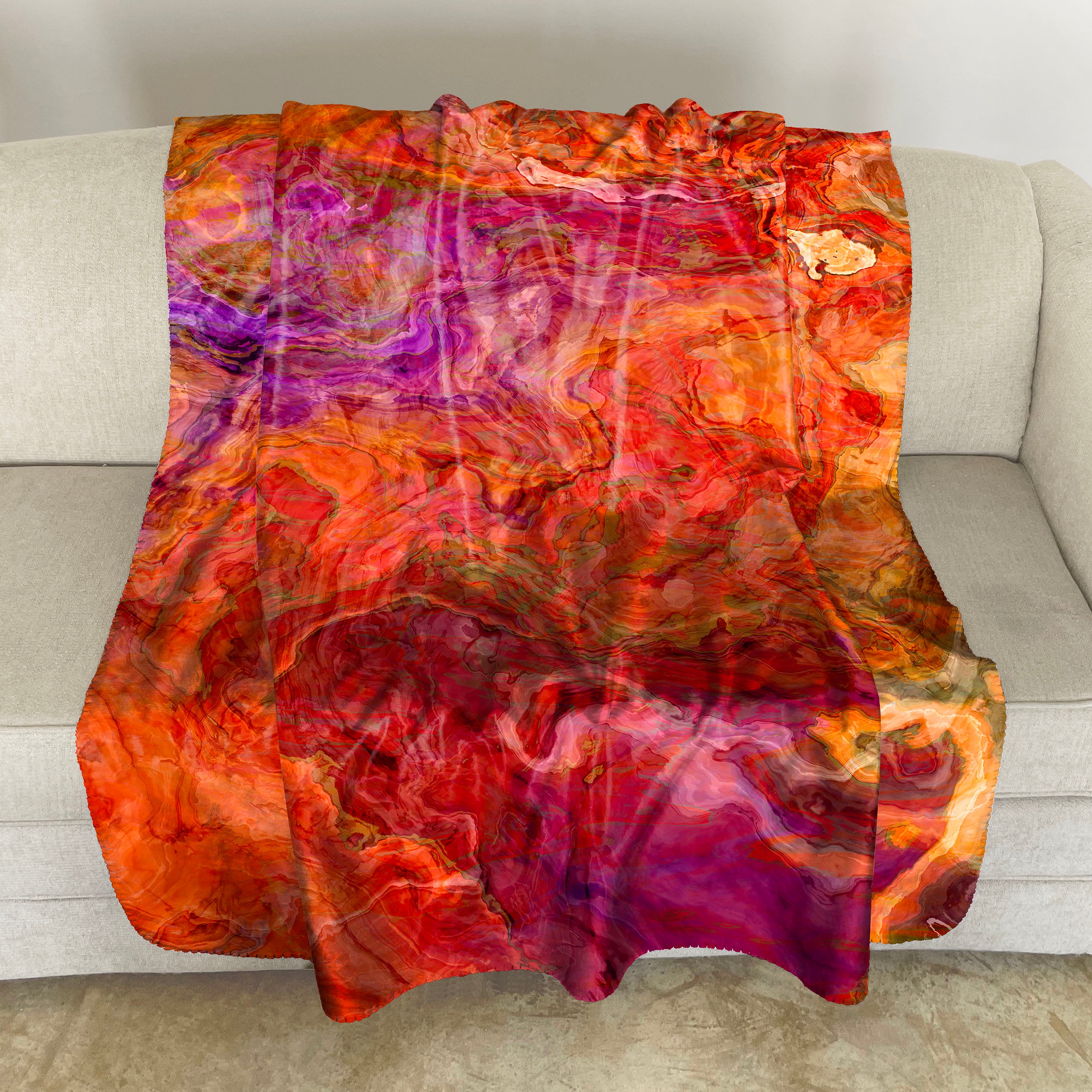 Abstract Art Blanket Throw, 50x60 and 60x80 Sherpa Fleece, Warm Cuddly ...