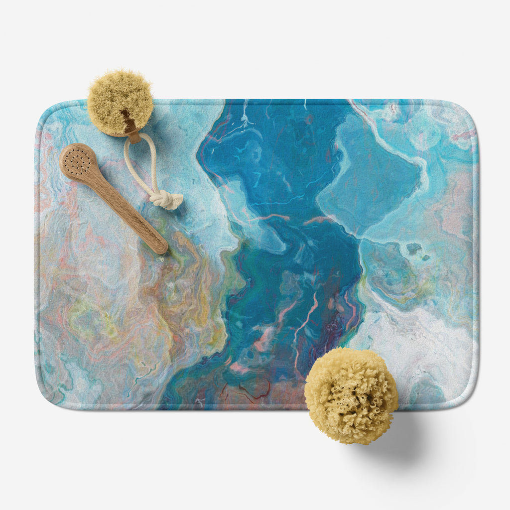Memory Foam Bathroom Rug, Anti-Slip Backing, Abstract Art Bathroom Rug