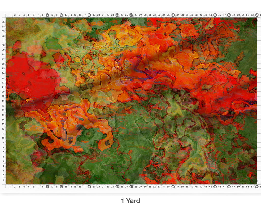 Abstract Fabric by the Yard, Poppies