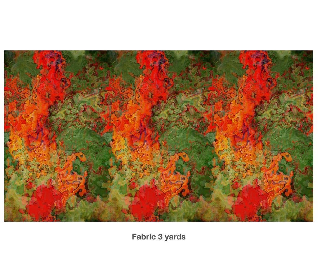 Abstract Fabric by the Yard, Poppies