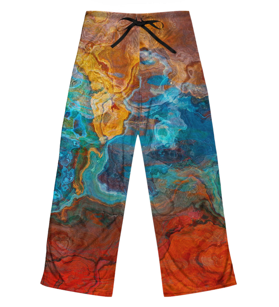 Apricot Unisex Lounge/pajama Pants Orange Abstract Swirls Women's