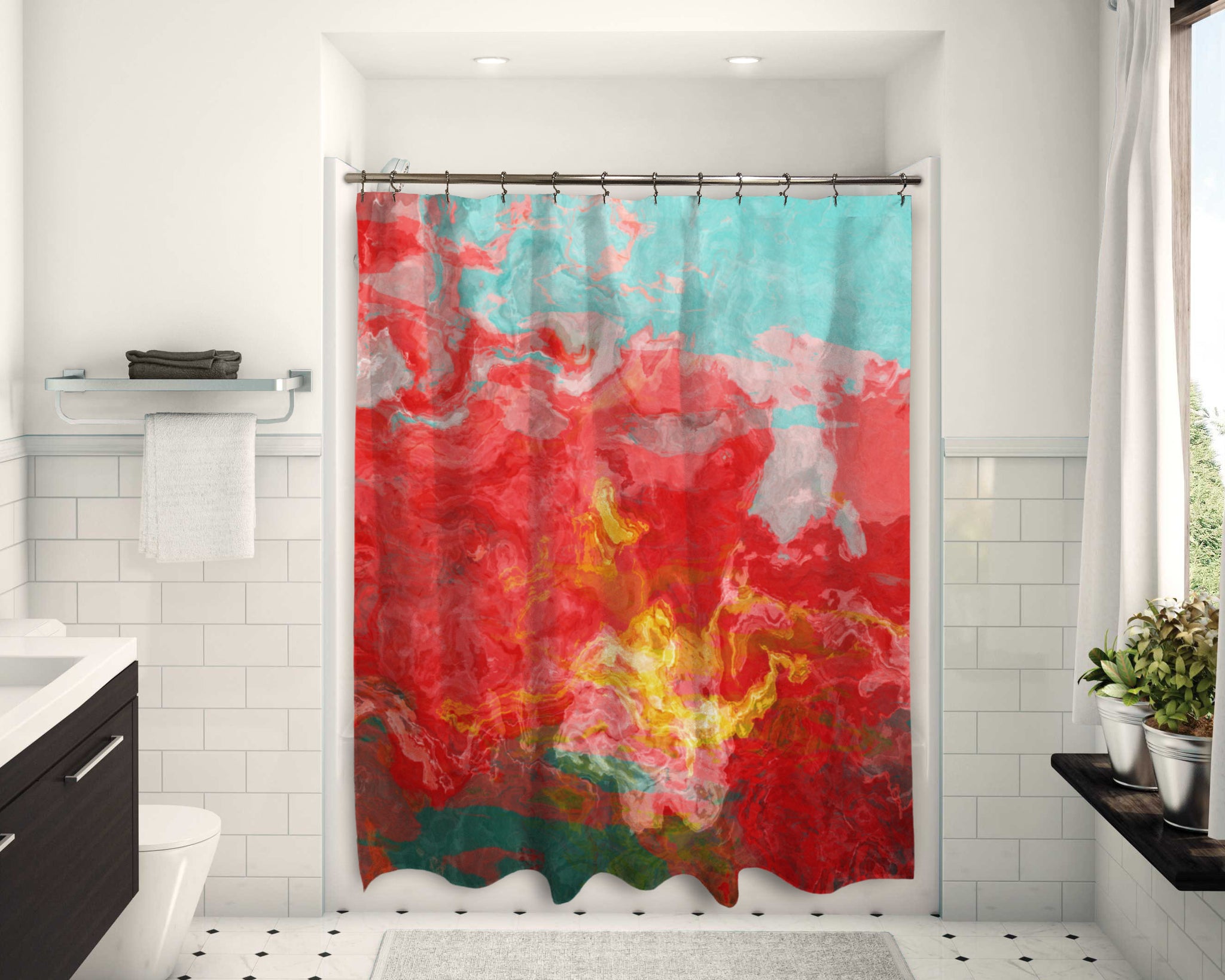 Wade Logan® Brackmann Abstract Shower Curtain & Reviews