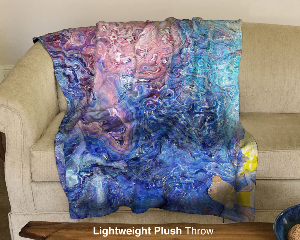Abstract Art Blanket Throw, 50x60 and 60x80 Plush or Sherpa Fleece