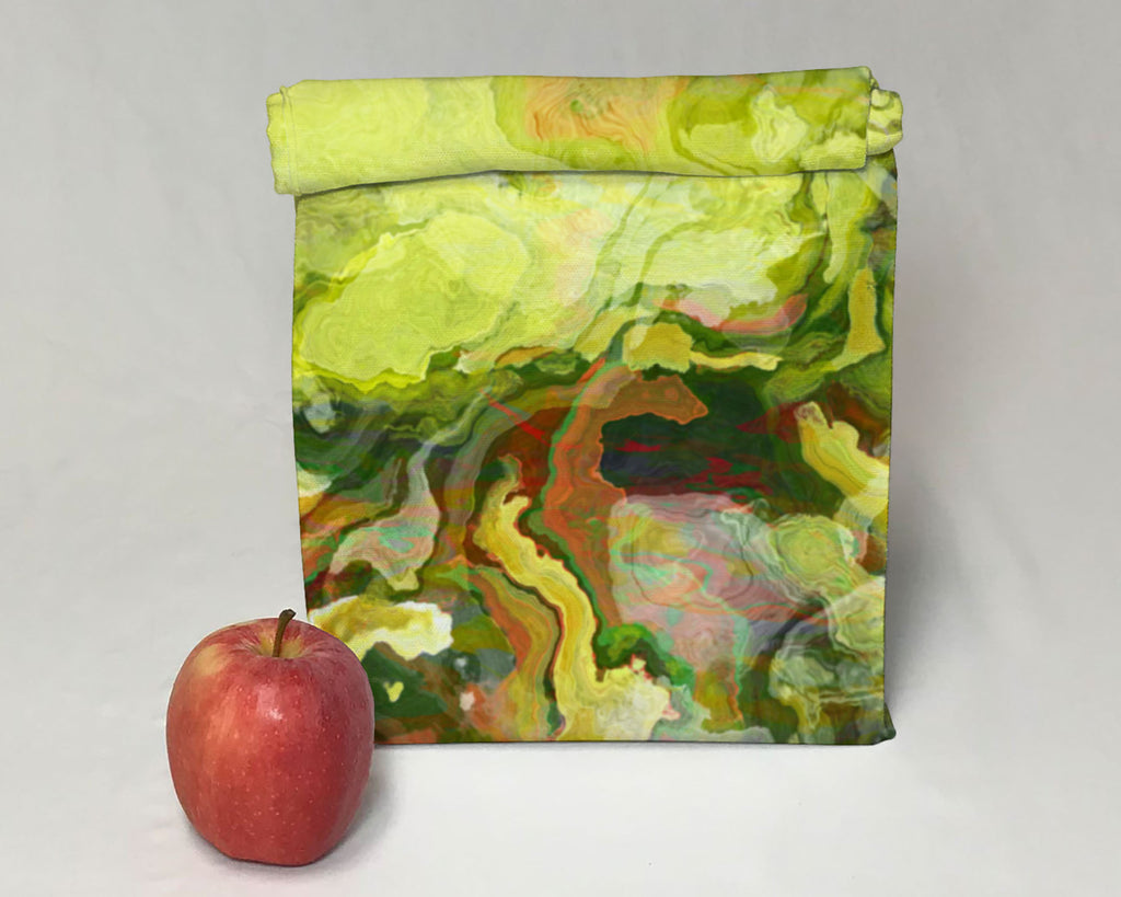 Abstract Art Insulated Lunch Bag, Magnetic Closure, Contemporary Style
